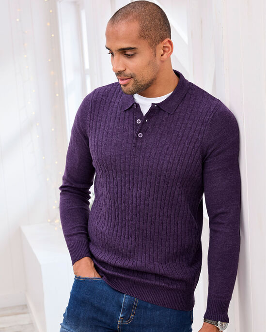 Long Sleeve Luxury Soft Touch Cable Polo