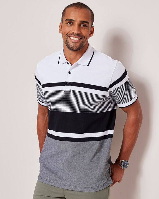 Signature Short Sleeve Multi Stripe Polo Shirt