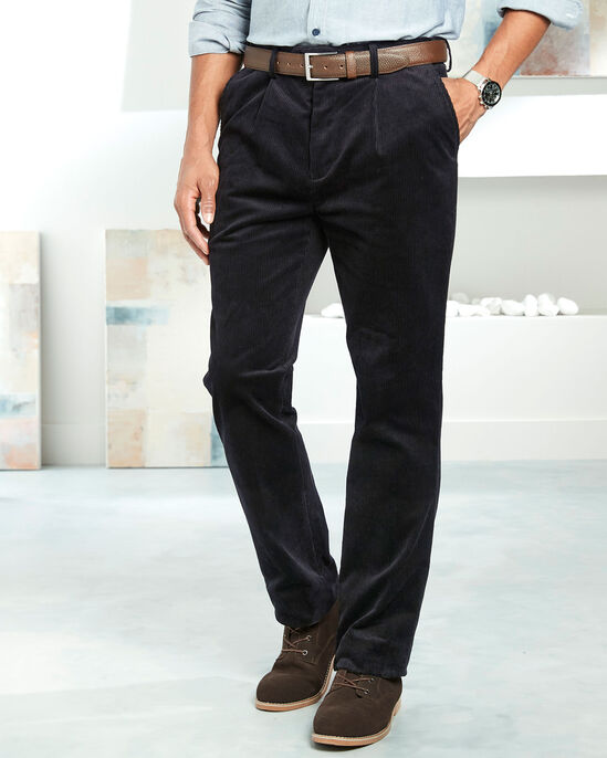 Pleat Front Cord Trousers