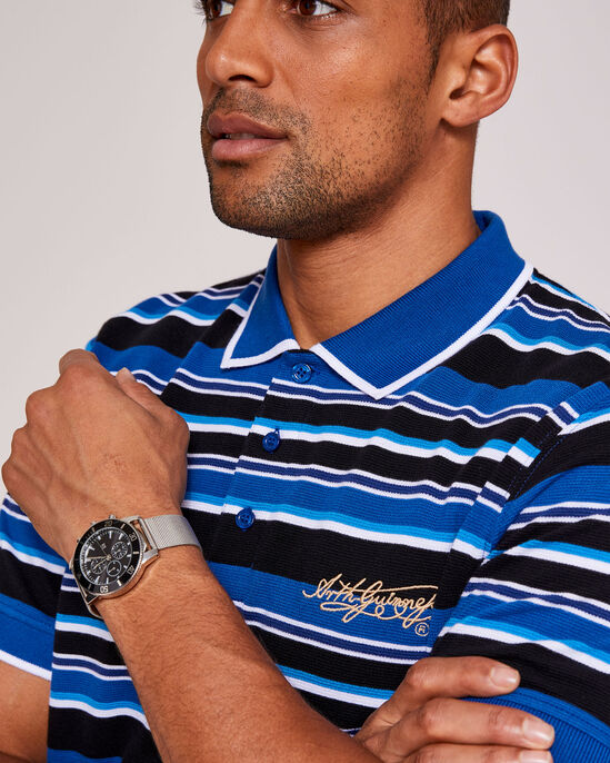 Guinness™ Short Sleeve Textured Stripe Polo Shirt