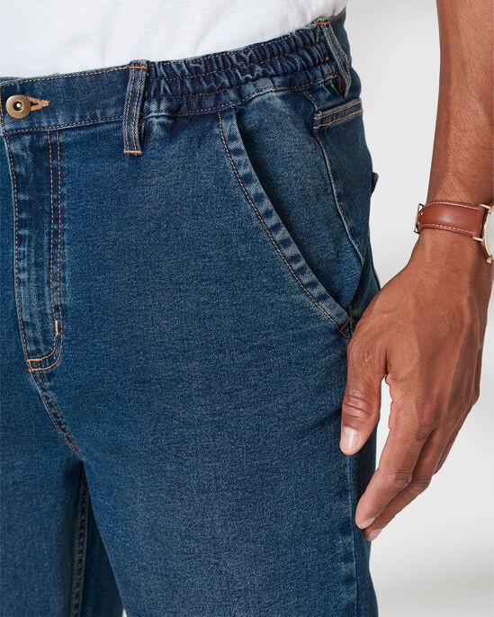 Side Elasticated Straight-Fit Jeans