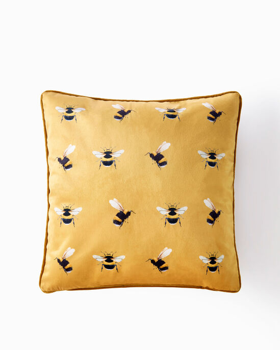 Velvet Ditsy Bee Cushion