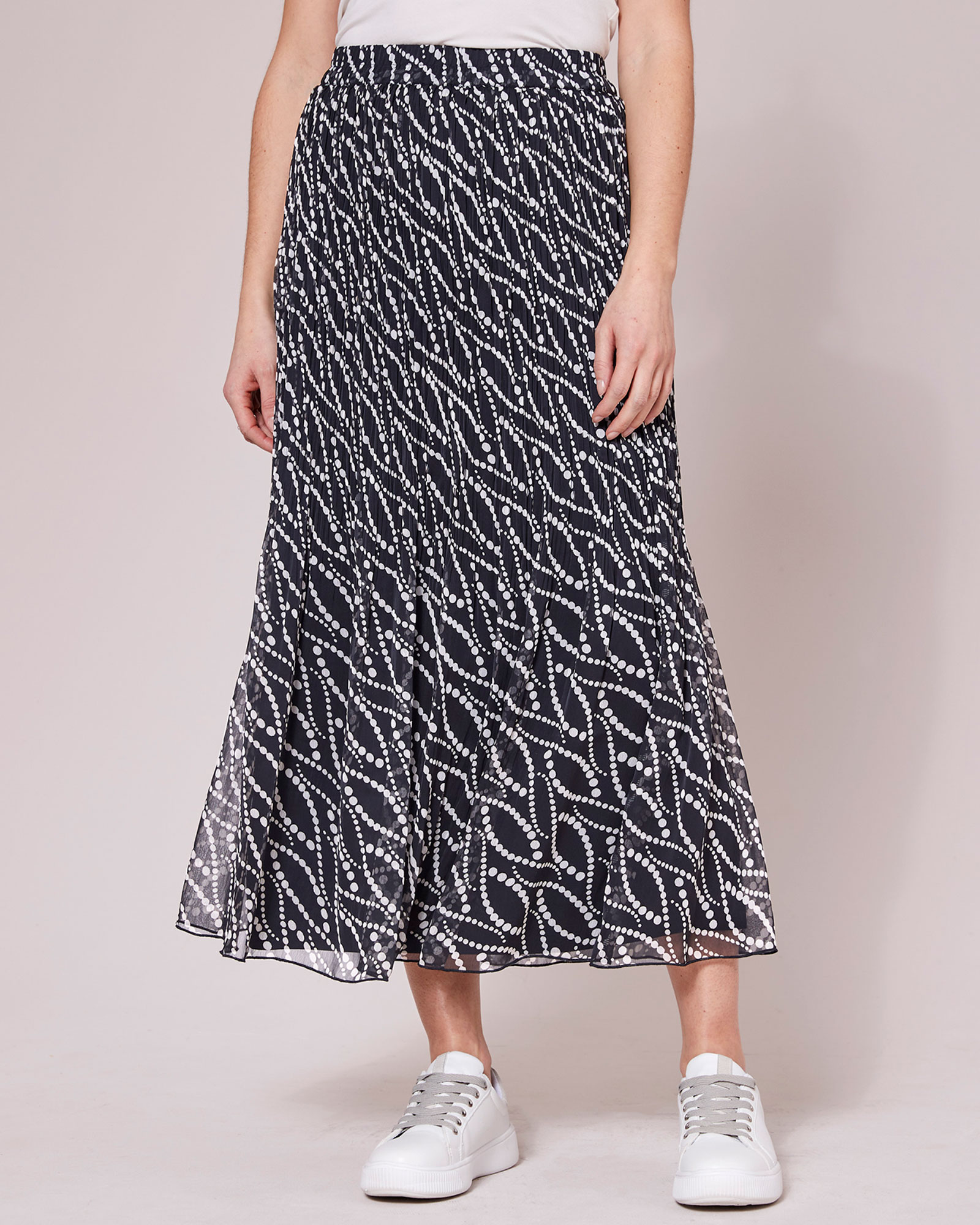 Crinkle Chiffon Print Maxi Skirt Green at Cotton Traders