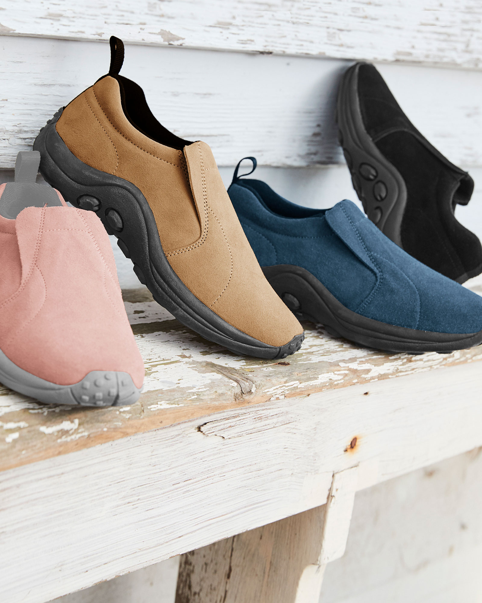 Wide Fit Suede Slip-ons at Cotton Traders