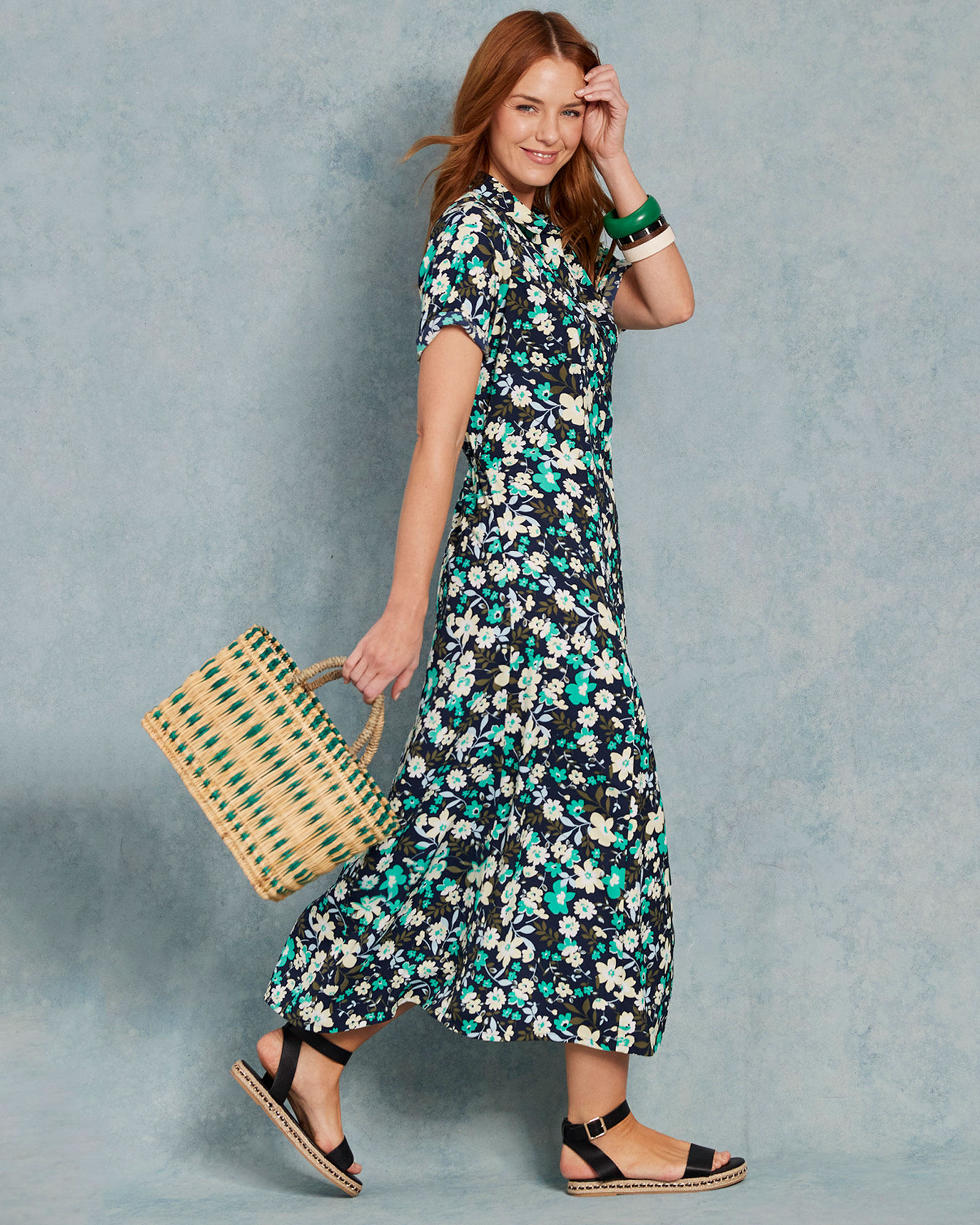 Maxi Printed Shirt Dress