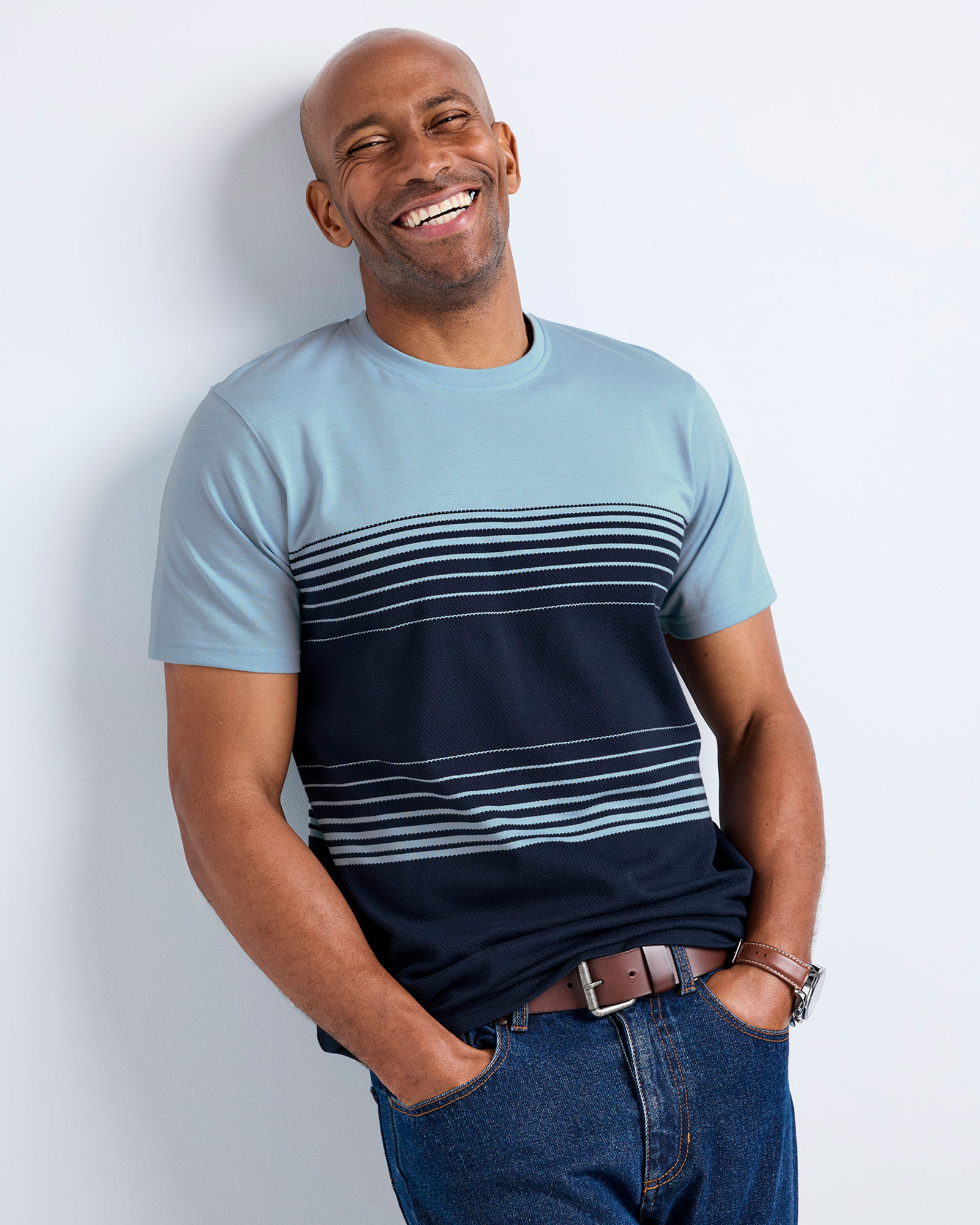 Signature Short Sleeve Textured Stripe T-Shirt