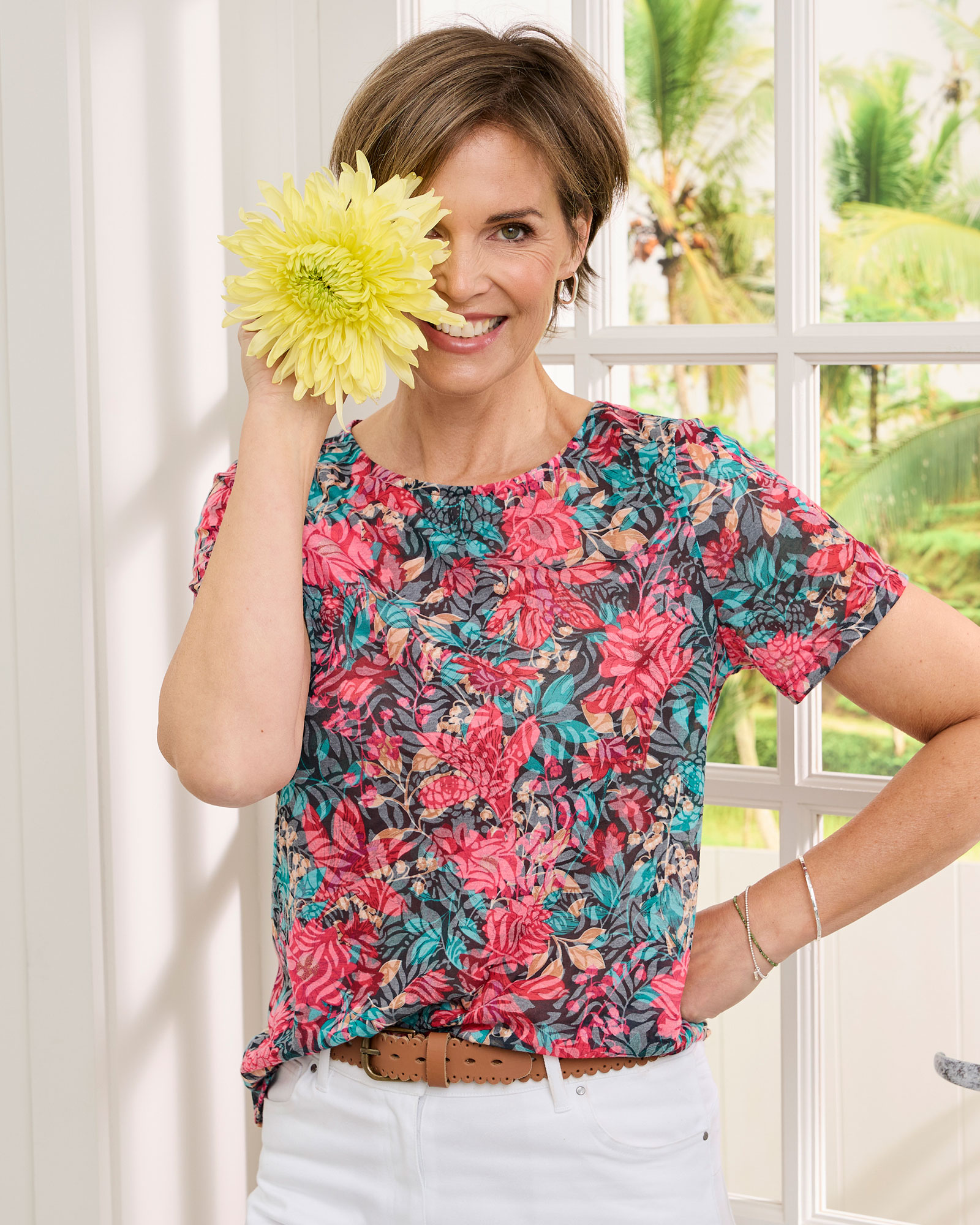 1/2 Sleeve Burnout Top