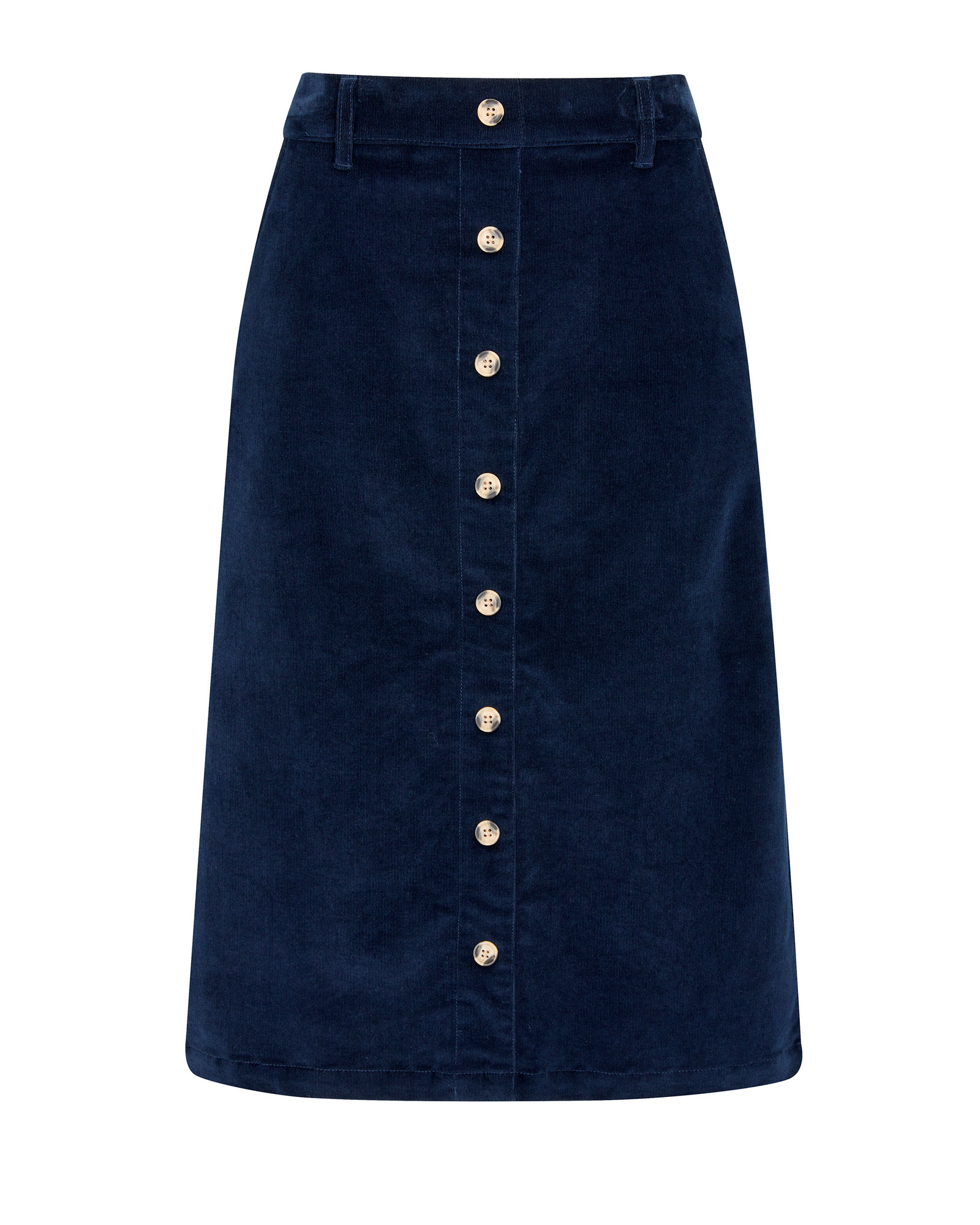 Pull-On Stretch Cord Midi Skirt