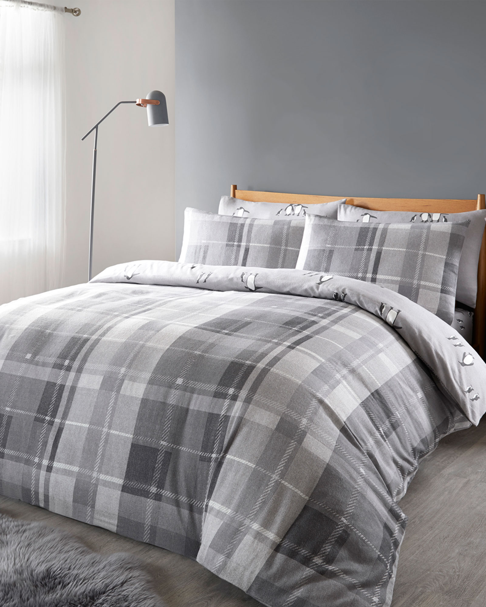 Lomax Check Brushed Cotton Duvet Set At Cotton Traders