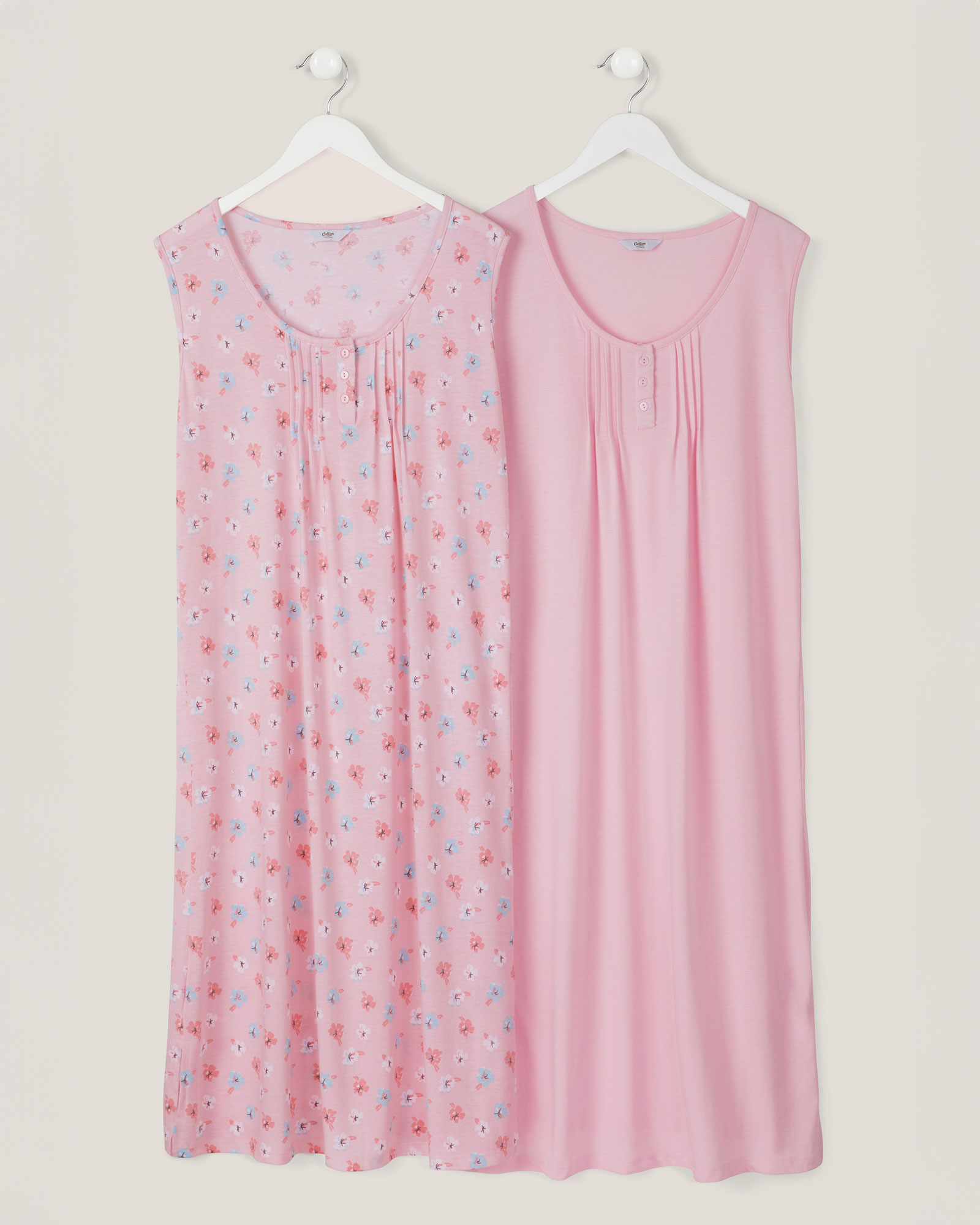 2 Pack Pintuck Maxi Nightdresses