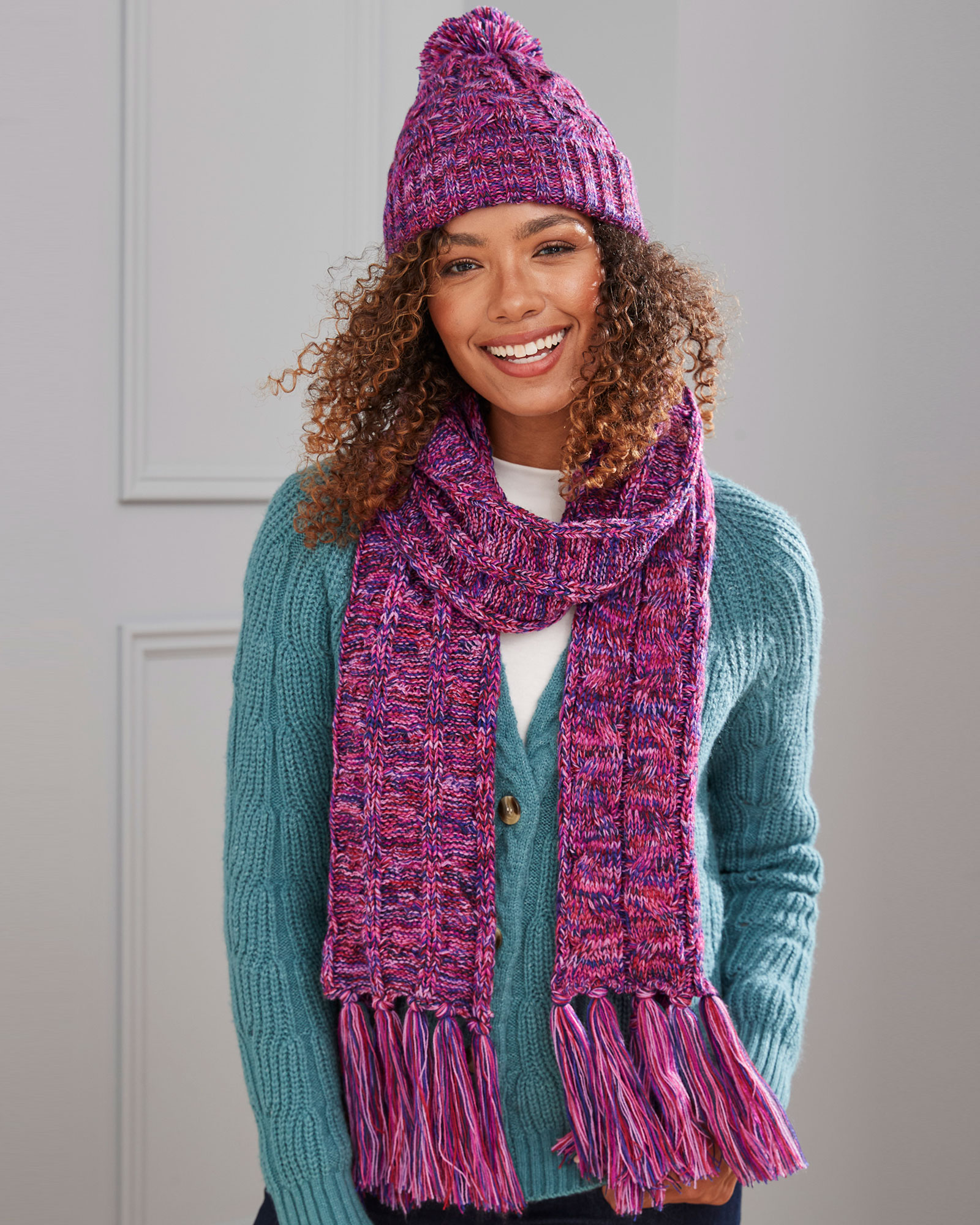 Cable Knit Hat Scarf Set at Cotton Traders
