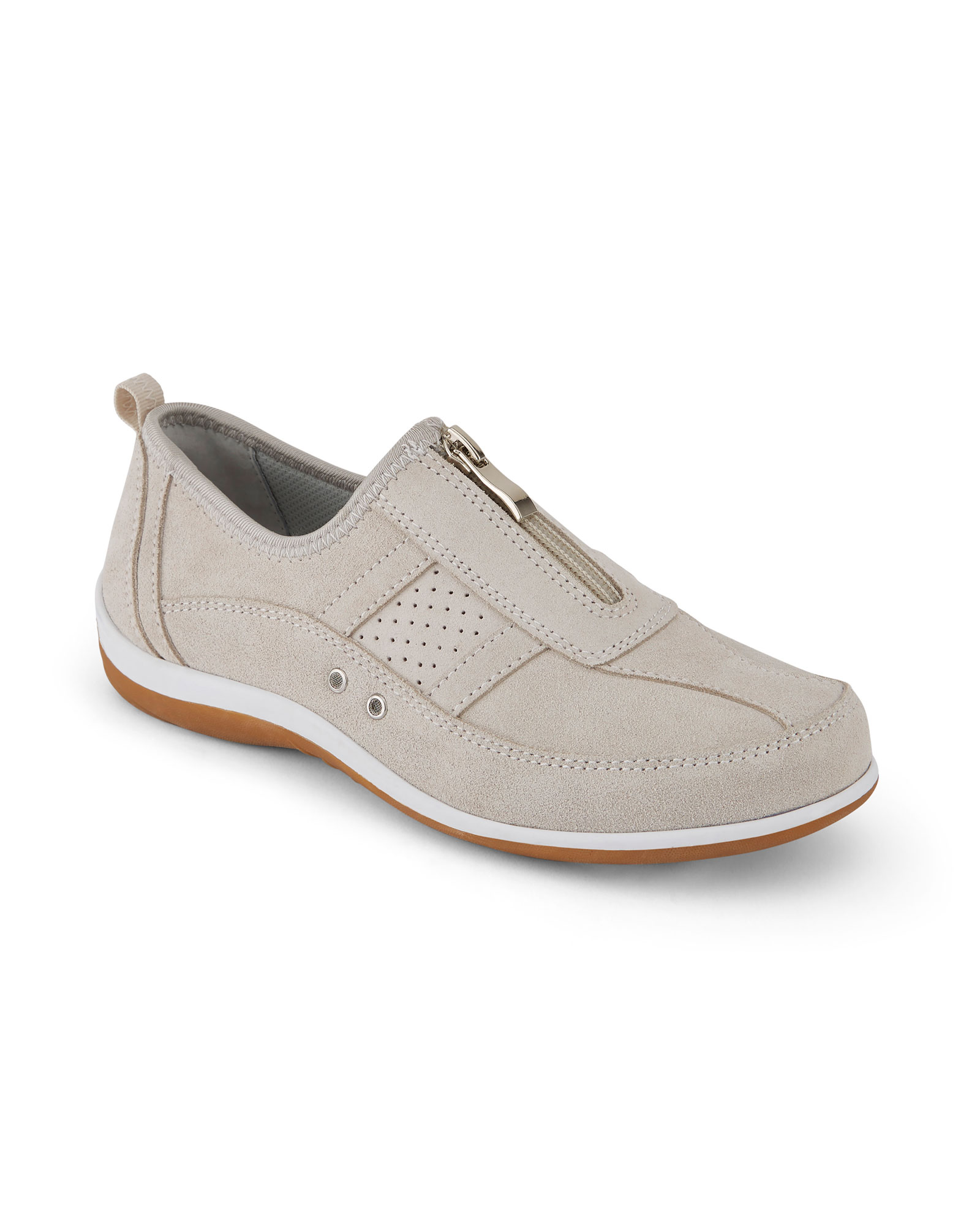 Suede Front Zip Leisure Flex Trainers