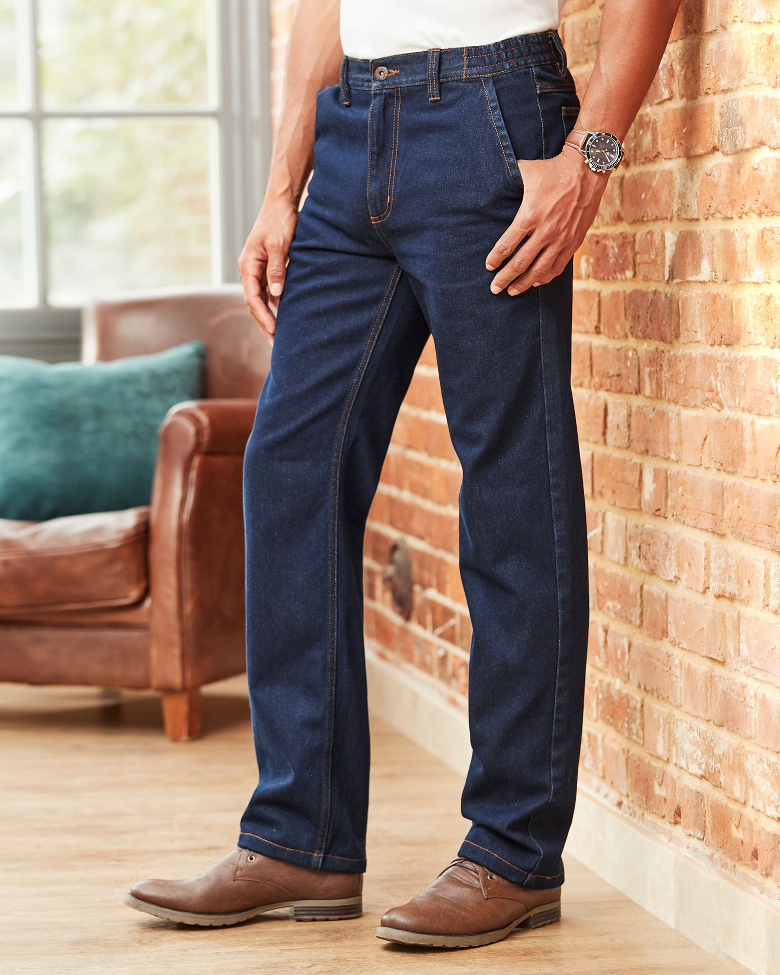 Side Elasticated Jeans at Cotton Traders